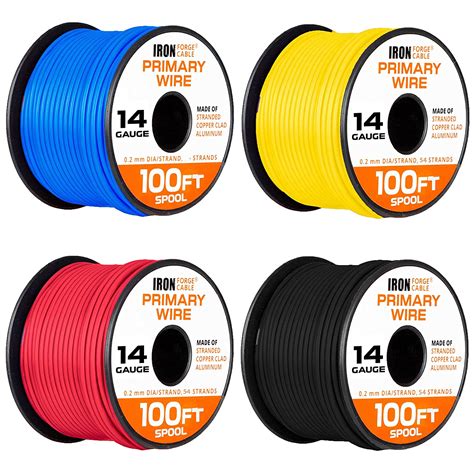 14 Gauge Primary Wire - 6 Roll Assortment Pack - 100 Ft of Copper Clad Aluminum Wire per Roll