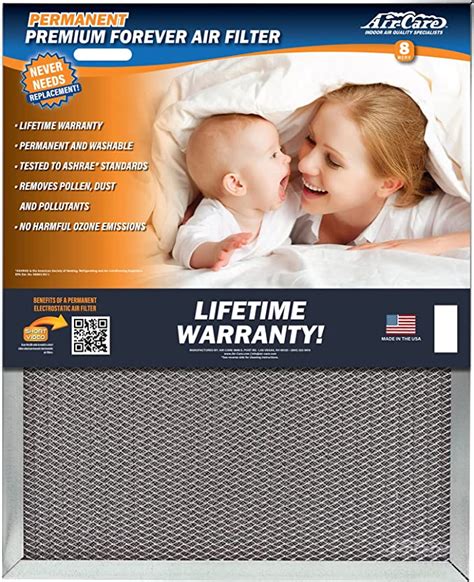 Air-Care 24x30x1Silver Electrostatic Washable A/C Furnace Air Filter - Never Buy Another Filter!