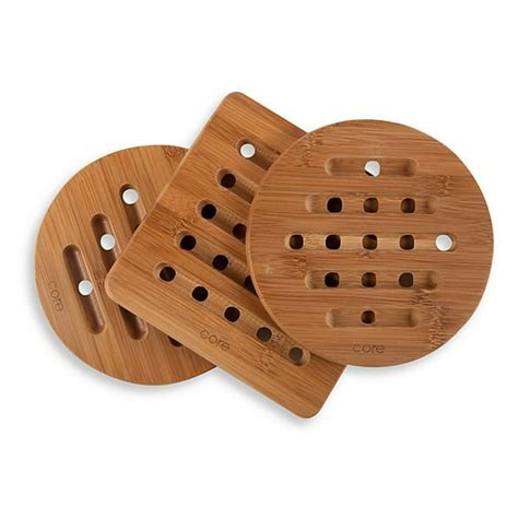 Featured Product Bamboo Trivets A Set Of 3 By TOFL (3, 60 rectangle)