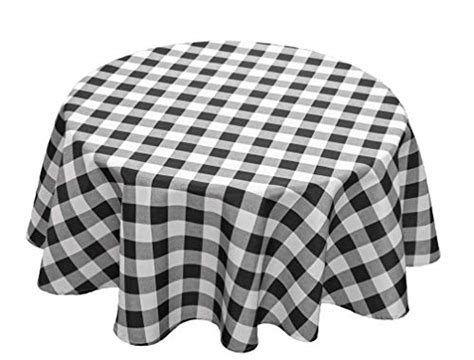 Biscaynebay Checkered Printed Fabric Tablecloths, Water Resistant Spill Proof Tablecloths for Dining, Kitchen, Wedding and Parties, Black & Grey 52 Inches by 70 Inches Rectangular