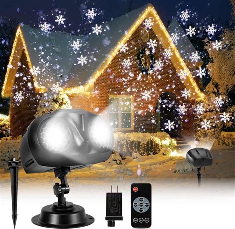 New Arrivals Christmas Lights Projector Outdoor, GreenClick Outdoor Christmas Decorations with Remote Control, IP65 Waterproof Snowflake Projector Lights for Xmas Wedding Holiday