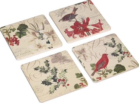 CoasterStone Absorbent Coasters, 4-1/4-Inch, "Lighthouses", Set of 4