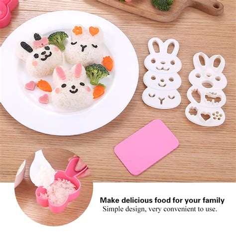 Buy 1 get 1 DIY Bunny Shape Food-grade PP Material Creative Shape Sushi Rice Roll Bento Mold Handicraft Rice Roll Mold
