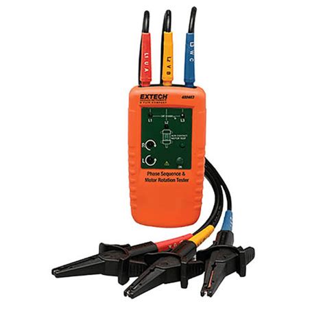 Extech 480403 Motor Rotation and 3-Phase Tester, Multicolor