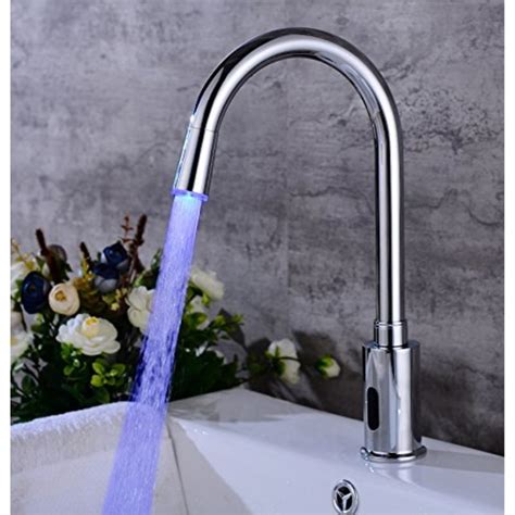 Gangang Led Automatic Touchless Sensor Waterfall Bathroom Sink Vessel Hot and Cold Faucet (waterfull B)