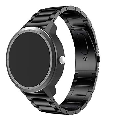 Exclusive LDFAS Titanium Band Compatible for Vivoactive 3 Bands, 20mm Titanium Metal Watch Strap Compatible for Garmin Venu Sq Music/Forerunner 645/245 Smartwatch, Black