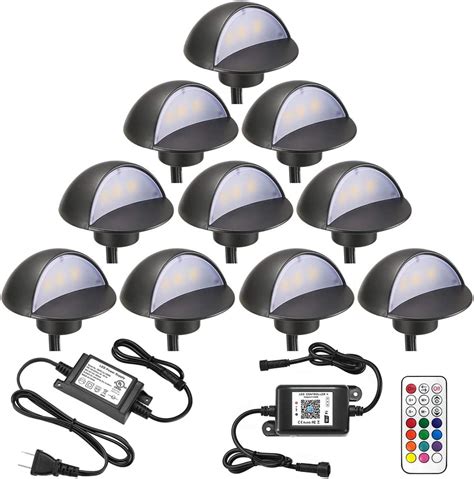 LED Deck Lighting Kits, FVTLED 10pcs WiFi Controller Φ1.97" Low Voltage LED Deck Lighting RGB Recessed Light Work with Alexa Google Home Wireless Smart Phone RGB Lamp