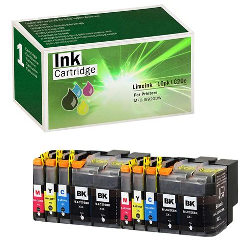 Best Deal Product Limeink 10 Pack Remanufactured LC20E Super High Yield Ink Cartridges Compatible with MFC-J5920DW MFC-J985DW XL MFC-J775DW Printers LC20EBK LC20EM LC20EC XXL LC20EY 4 Black, 2 Cyan, 2 Magenta, 2 Yellow