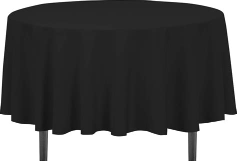 Up To 40% OFF LinenTablecloth 90-Inch Round Polyester Tablecloth Black