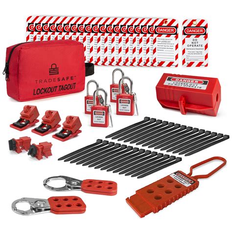 Get Discount Offer Lockout Tagout Kit - Clamp-On Circuit Breaker Lockout , Group Lockout Hasps, Lockout Tag, Universal Multi- Pole Breaker with Pocket Bag (Black Kit)