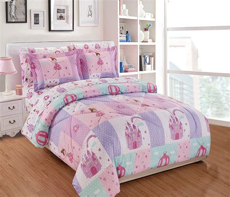 Exclusive Discount 80% Offer Mk Home Twin Size Comforter Set for Girls Princess Fairy Tales Castles Pink White Lavender New