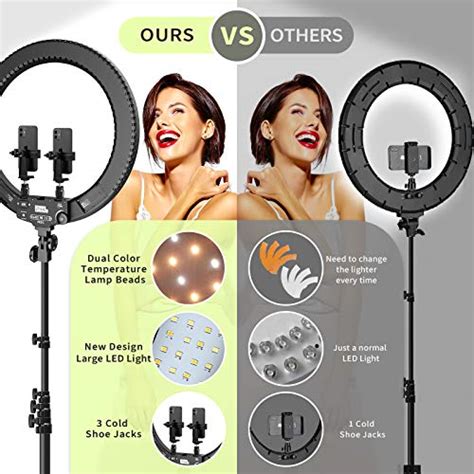 Pixel Ring Light 18 Inch, 60W Bi-Color LED Ring Light with Stand and Remote Controller for Camera, iPhone, Smartphones, Video Conference, Zoom, Vlog, YouTube, TikTok,Self-Portrait Shooting,Photography