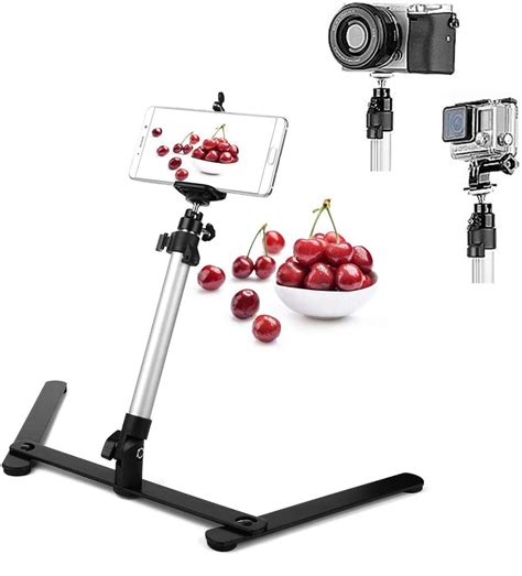 Best Deal 🛒 Tabletop Phone Mount Stand for Baking Crafting Videos Live Streaming Online Conference,compatible with iPhone Samsung Smartphones