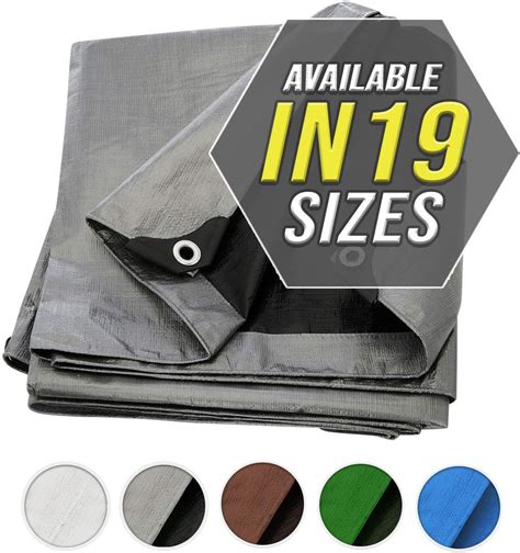Tarp Cover Silver/Black Extremely Heavy Duty 20 Mil Thick Material, Waterproof, Great for Tarpaulin Canopy Tent, Boat, RV Or Pool Cover!!! (12X16)