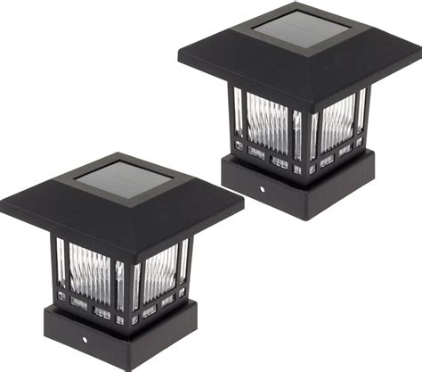 Westinghouse 4 Pack Pagoda II Black Solar Post Cap Lights for 4 x 4 Wood Posts