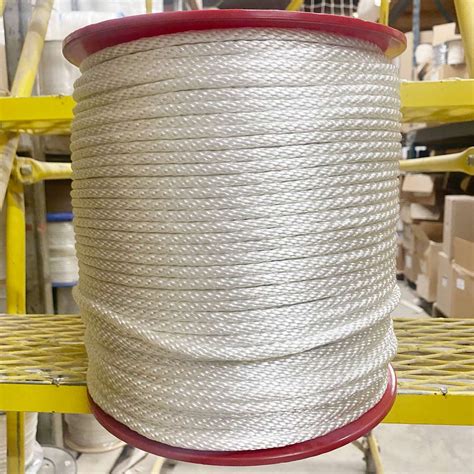 ❤ Crazy Deals White Polyester Braided Rope 1/4" (1200 lb Break), UV Resistant, Rot Resistant, Middle Center Cord for Low Stretch & Increased Strength, 500 ft provided on roll