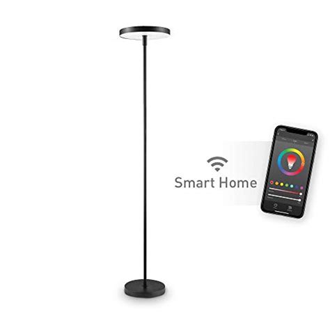 Get Cheap Price Wi-Fi Smart Floor Lamp, Satin Black, No Hub Required, Voice Activated, 36 Watts, Multicolor Changing RGB, Tunable White 2000K - 5000K, 2500 Lumens, 50,000 Hours, 80 CRI,67589
